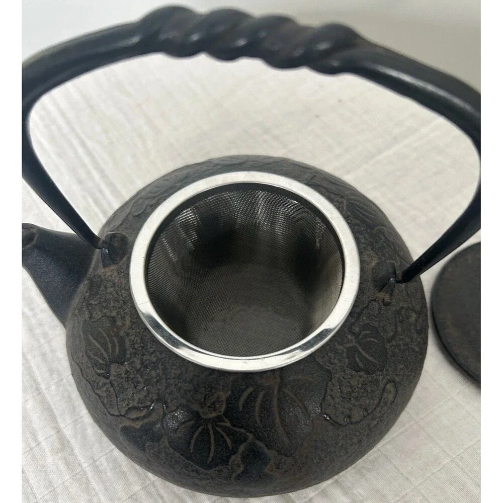 New Japanese Antique Tea ceremony Tetsubin Nambu ironware Cast Iron W/Strainer
